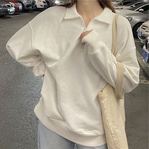 hong kong casual sweater fall 2020 new sweater s sleeve women's versatile polo collar zipper pullover long sleeve loose abxxm, Black
hong kong casual sweater fall 2020 new sweater s sleeve women's versatile polo collar zipper pullover long sleeve loose abxxm, Black