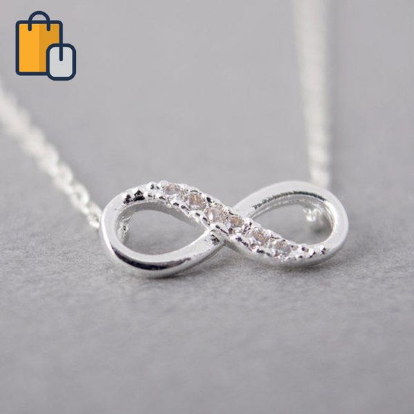 pendant necklaces tiny infinity crystal for women choker lucky number eight geometric long chain necklace, Silver
pendant necklaces tiny infinity crystal for women choker lucky number eight geometric long chain necklace, Silver