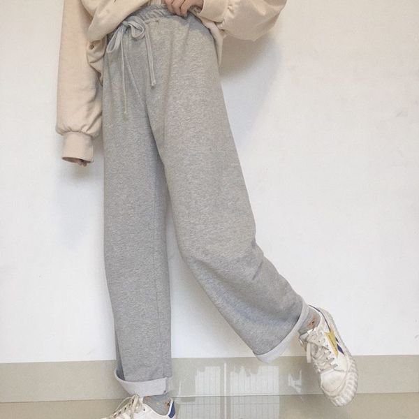 autumn winter japanese loose elastic wide-leg pants solid color all-match casual trousers women straight leg sweatpants student, Black;white
autumn winter japanese loose elastic wide-leg pants solid color all-match casual trousers women straight leg sweatpants student, Black;white
