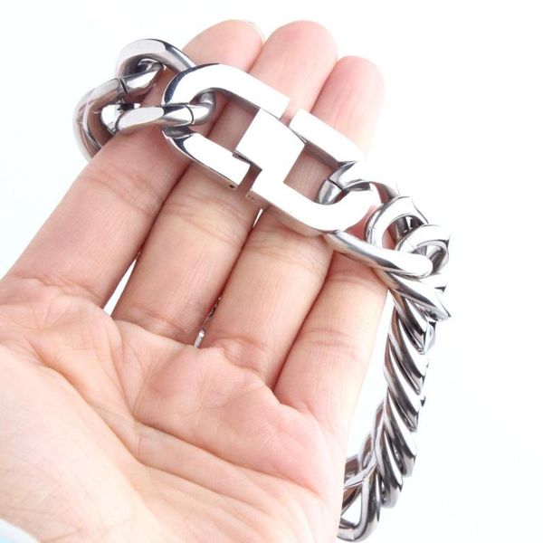 link, chain granny chic 16mm men bracelets stainless steel bracelet silver color double curb cuban link men's jewelry gift, Black
link, chain granny chic 16mm men bracelets stainless steel bracelet silver color double curb cuban link men's jewelry gift, Black