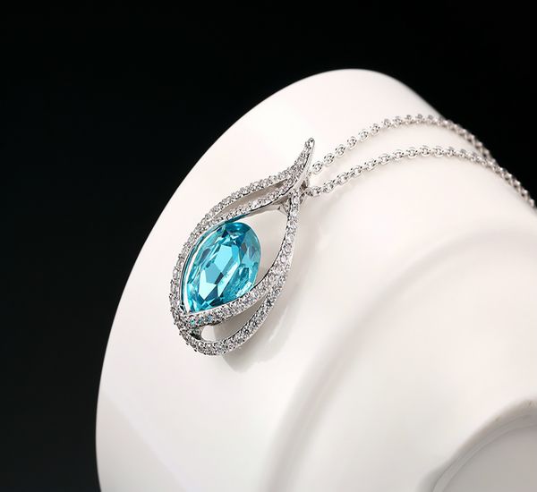 european and american fashion jewelry explosion models sprout buds sapphire pendant necklace chain silver gold stainless steel jewelry natur, Black
european and american fashion jewelry explosion models sprout buds sapphire pendant necklace chain silver gold stainless steel jewelry natur, Black