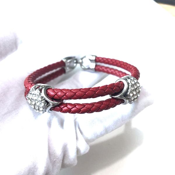 fashion high polished stainless steel bracelet with white cz two layer cow 5mm leather bangle, Black
fashion high polished stainless steel bracelet with white cz two layer cow 5mm leather bangle, Black