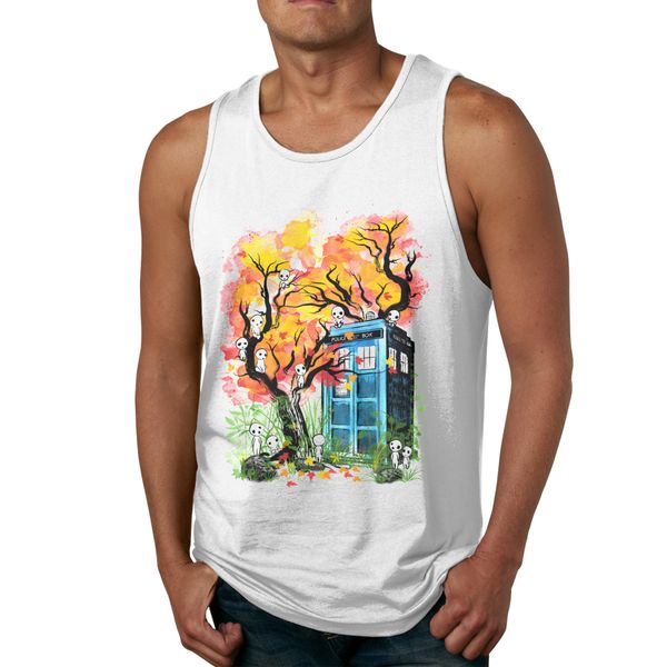 retro boy doctor who tardis kodama in the forest tank round collar retro stylish cotton vest
retro boy doctor who tardis kodama in the forest tank round collar retro stylish cotton vest
