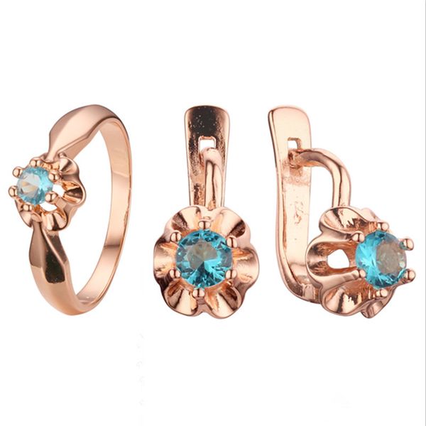 women jewelry sets 585 gold ring jewelry set blue/white cubic zircon ring earring set women time limited promote, Silver
women jewelry sets 585 gold ring jewelry set blue/white cubic zircon ring earring set women time limited promote, Silver