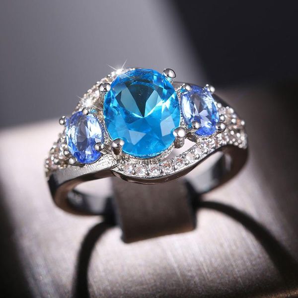 wedding rings classic light blue zircon for women luxury oval ring jewelry big gift cz birthday party, Slivery;golden
wedding rings classic light blue zircon for women luxury oval ring jewelry big gift cz birthday party, Slivery;golden
