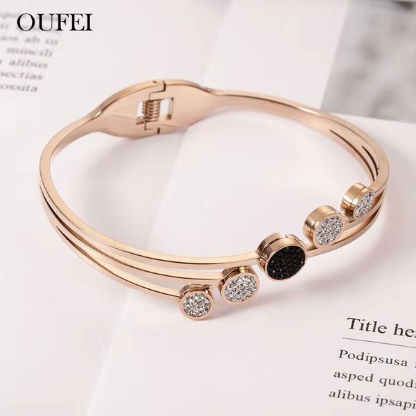 oufei rose gold elegant bracelet femme stainless steel jewelry woman charms cuff bracelets bangles for women ing, Black
oufei rose gold elegant bracelet femme stainless steel jewelry woman charms cuff bracelets bangles for women ing, Black