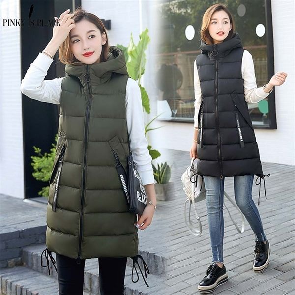 pinkyisblack autumn winter vest women waistcoat 2019 female sleeveless vest jacket hooded warm long vest coat colete feminino, Black
pinkyisblack autumn winter vest women waistcoat 2019 female sleeveless vest jacket hooded warm long vest coat colete feminino, Black