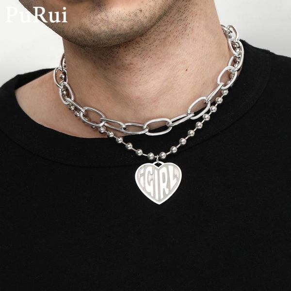 purui gothic heart pedant necklace for women 2pcs/set punk cuban link chain men choker necklkace hip-hop girls neck collar, Silver
purui gothic heart pedant necklace for women 2pcs/set punk cuban link chain men choker necklkace hip-hop girls neck collar, Silver