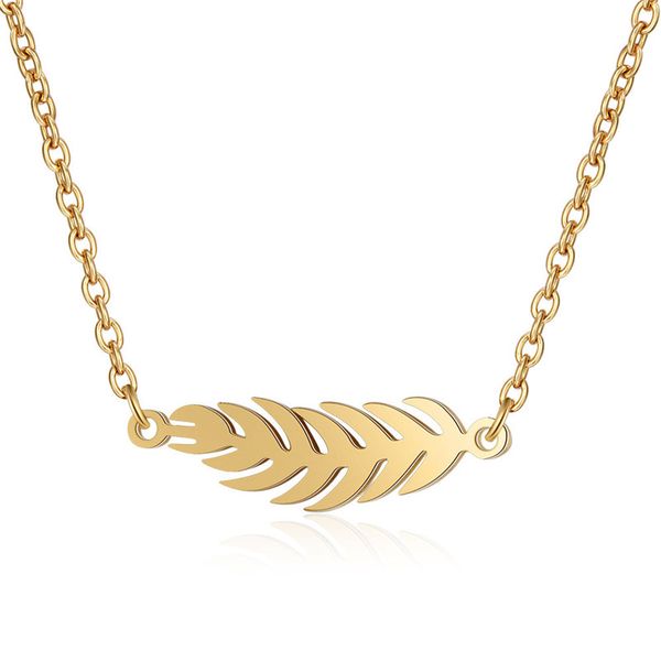 stainless steel necklace for women man lover's feather gold/silver color pendant necklace engagement jewelry
stainless steel necklace for women man lover's feather gold/silver color pendant necklace engagement jewelry
