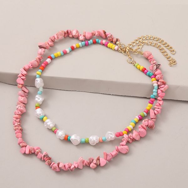 chokers 2pcs/set bohemian multicolor beads white pearl beaded necklaces for women boho pink natural stone necklace party jewelry gifts, Golden;silver
chokers 2pcs/set bohemian multicolor beads white pearl beaded necklaces for women boho pink natural stone necklace party jewelry gifts, Golden;silver