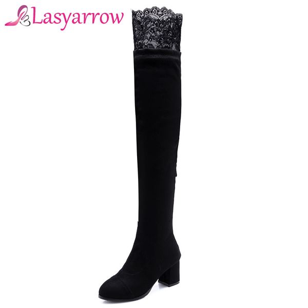lasyarrow lace thigh high boots slim over the knee boots high heels solid black long ladies party shoes women
lasyarrow lace thigh high boots slim over the knee boots high heels solid black long ladies party shoes women