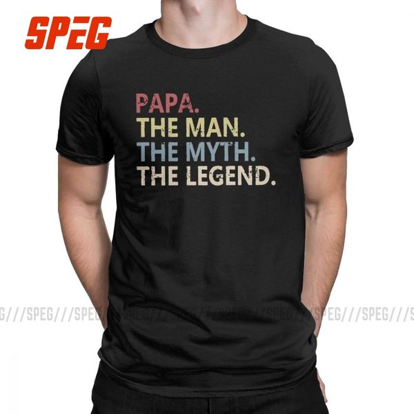 the man the myth the legend papa t-shirts for men dad daddy fathers day funny gift cotton tees t shirt plus size