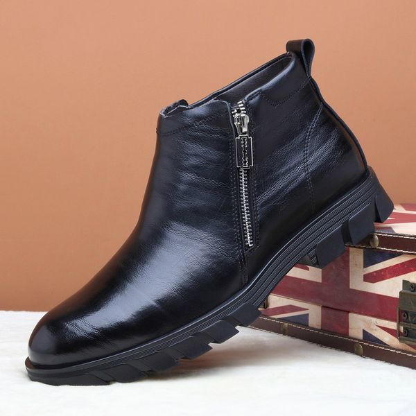 new arrival men casual boots warm wool snow shoes genuine leather winter boot outdoor platform cotton shoe ankle botas masculina, Black
new arrival men casual boots warm wool snow shoes genuine leather winter boot outdoor platform cotton shoe ankle botas masculina, Black