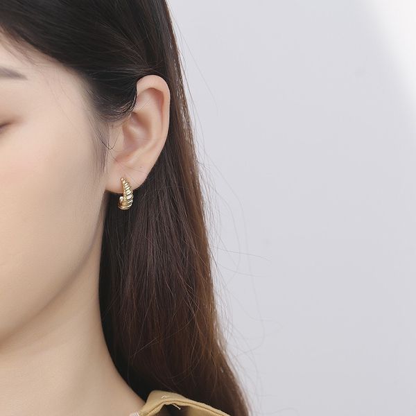 hoop & huggie 925 sterling silver earring fashion c-shaped leaf ear ring coarse bevel gear personality chic ins style girl jewelry, Golden;silver
hoop & huggie 925 sterling silver earring fashion c-shaped leaf ear ring coarse bevel gear personality chic ins style girl jewelry, Golden;silver