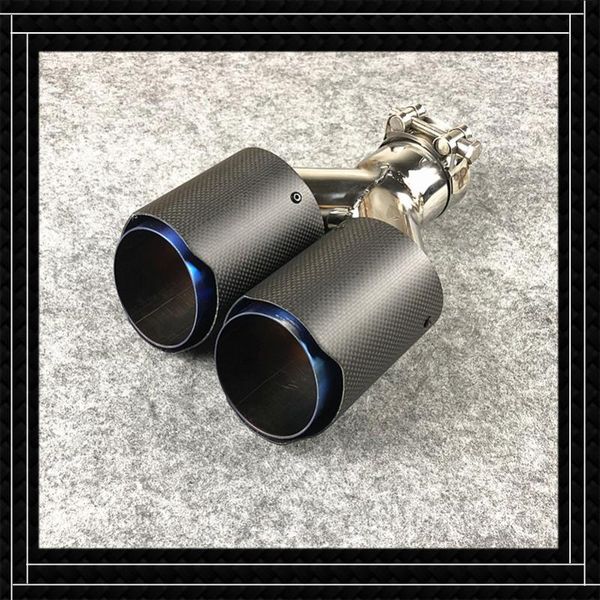 burnt matte blue carbon fiber exhaust pipes fit for all cars universal dual exhaust manifold length 240 mm 1 piece
burnt matte blue carbon fiber exhaust pipes fit for all cars universal dual exhaust manifold length 240 mm 1 piece