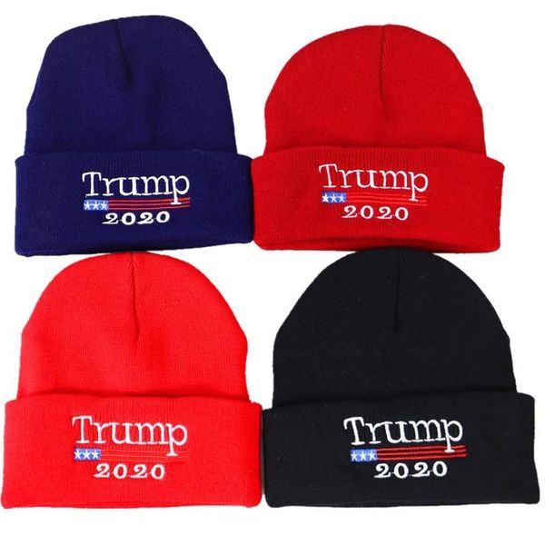 

Donald Trump knitted Hat 2020 Adult Election Cap USA Flag Winter Warm Embroidery Cap Hats Party Favor gifts