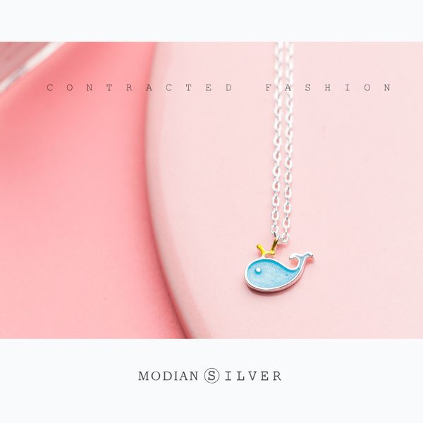 modian cute blue enamel charm whale necklace for women gifts party summer 925 sterling silver jewelry collar 2020 new design, Black
modian cute blue enamel charm whale necklace for women gifts party summer 925 sterling silver jewelry collar 2020 new design, Black