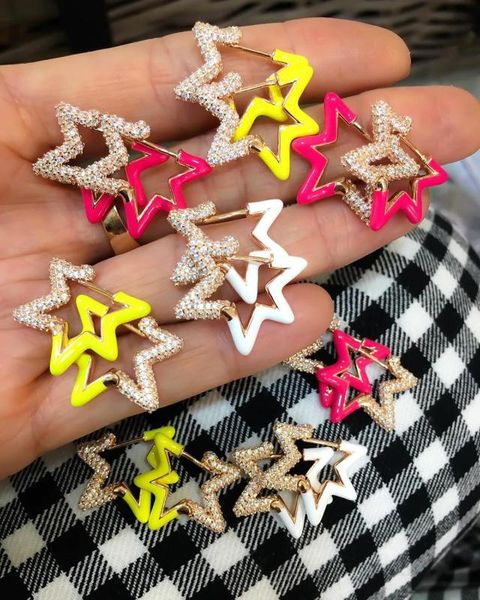 hoop & huggie 2021 christmas gift fashion women jewelry cz geometric neon enamel colorful star earring, Golden;silver
hoop & huggie 2021 christmas gift fashion women jewelry cz geometric neon enamel colorful star earring, Golden;silver