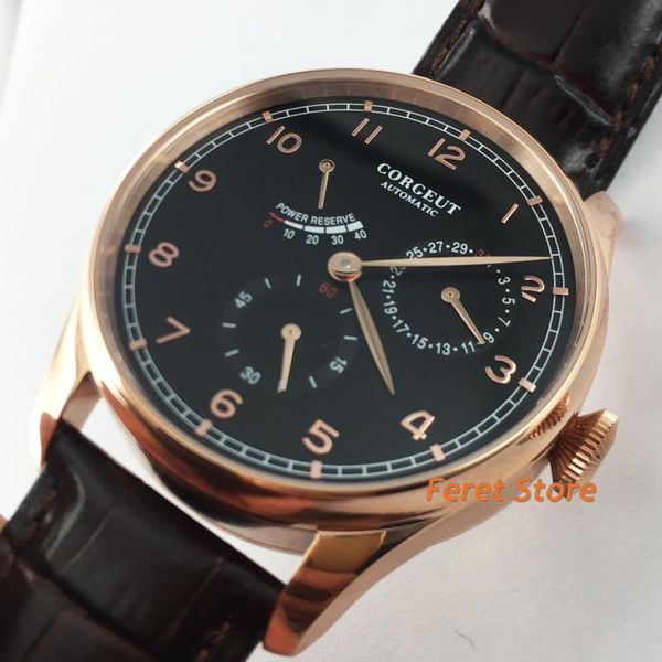 wristwatches corgeut 42mm rose gold case sapphire glass black dial date waterproof seagull movement mens leisure watch, Slivery;brown
wristwatches corgeut 42mm rose gold case sapphire glass black dial date waterproof seagull movement mens leisure watch, Slivery;brown