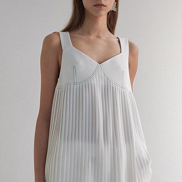casual dresses women slip dress summer sleeveless pleated strappy, Black;gray
casual dresses women slip dress summer sleeveless pleated strappy, Black;gray