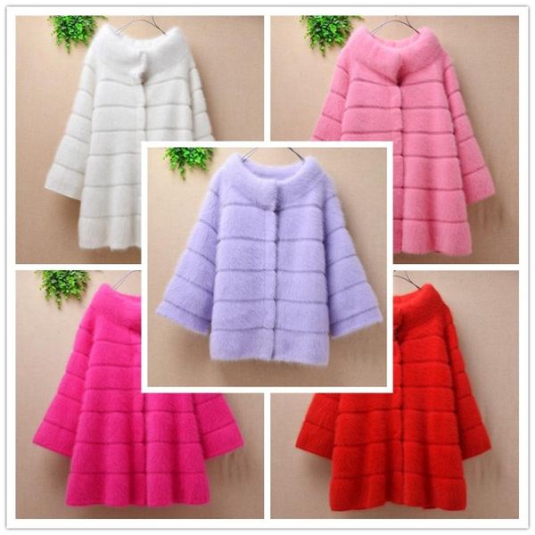 ladies women elegant winter fashion loose mink cashmere cardigan long flare sleeve angora fur knitted sweater coat jacket, White
ladies women elegant winter fashion loose mink cashmere cardigan long flare sleeve angora fur knitted sweater coat jacket, White