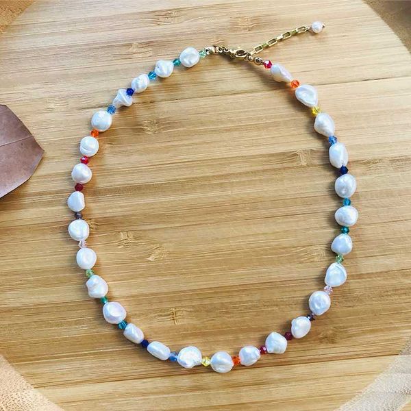 ladies freshwater pearl necklace real irregular pearl colorful crystal bead rainbow choker bohemian fashion glamour, Golden;silver
ladies freshwater pearl necklace real irregular pearl colorful crystal bead rainbow choker bohemian fashion glamour, Golden;silver