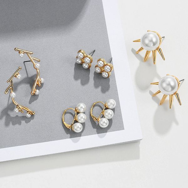 gaku new metal european and american pearl ear stud creative personality earrings all-match fashion baroque pearl earstud female, Golden;silver
gaku new metal european and american pearl ear stud creative personality earrings all-match fashion baroque pearl earstud female, Golden;silver