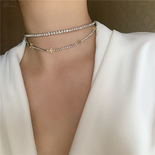aomu 2020 new korea simple crystal temperament necklace cross design choker necklace for women girls jewelry party gifts, Golden;silver
aomu 2020 new korea simple crystal temperament necklace cross design choker necklace for women girls jewelry party gifts, Golden;silver