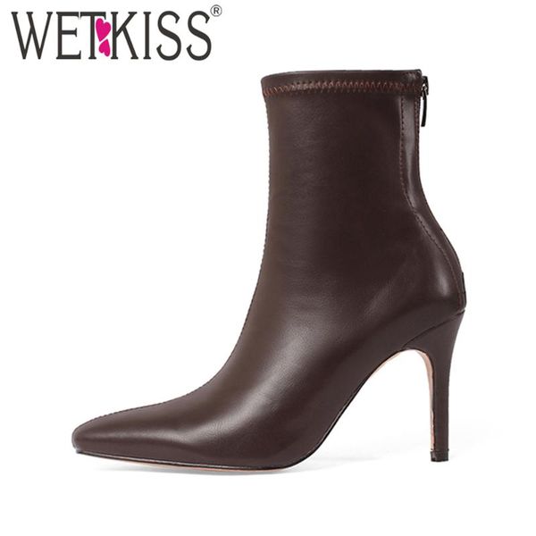 wetkiss women's ankle boots elegant stiletto heel pointed toe dress zipper bootie, Black
wetkiss women's ankle boots elegant stiletto heel pointed toe dress zipper bootie, Black