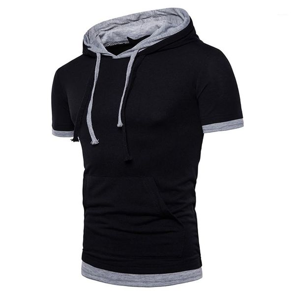 hooded sweatshirts casual short sleeve slim homme clothes designer men hoodies fake two piece solid color mens, Black
hooded sweatshirts casual short sleeve slim homme clothes designer men hoodies fake two piece solid color mens, Black