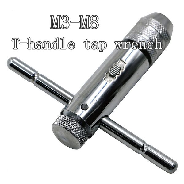 adjustable 3-8mm t-handle ratchet tap wrench with m3-m8 machine screw thread metric plug tap machinist tool.
adjustable 3-8mm t-handle ratchet tap wrench with m3-m8 machine screw thread metric plug tap machinist tool.