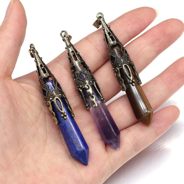 1pcs faceted natural stone cone shape pendant charm section charm for necklace bracelet accessories jewelry making diy 12x70mm, Bronze;silver
1pcs faceted natural stone cone shape pendant charm section charm for necklace bracelet accessories jewelry making diy 12x70mm, Bronze;silver