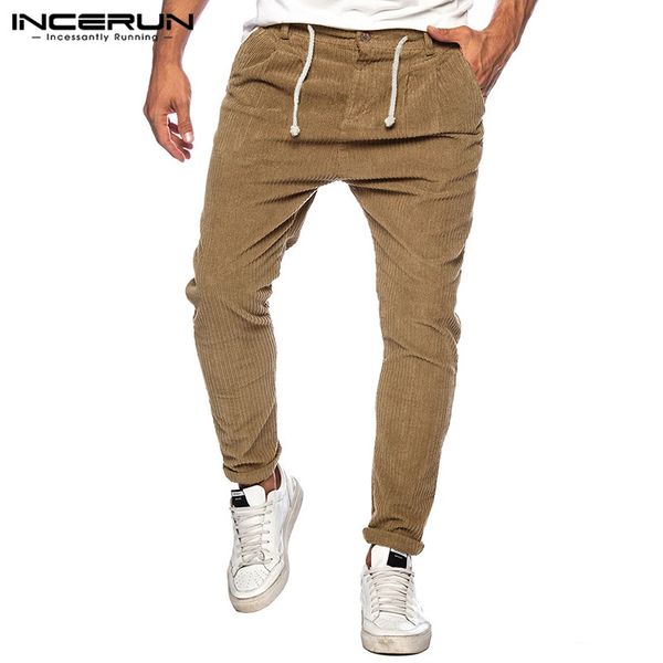 men's pants incerun mens retro corduroy leisure solid drawstring trousers spring autumn loose baggy casual pantalones plus size, Black
men's pants incerun mens retro corduroy leisure solid drawstring trousers spring autumn loose baggy casual pantalones plus size, Black