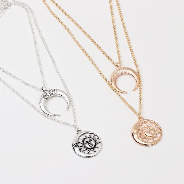 pendant necklaces retro sun moon golden chains necklace for women jewelry collares friends accessories girl aesthetics suspension xl10114, Silver
pendant necklaces retro sun moon golden chains necklace for women jewelry collares friends accessories girl aesthetics suspension xl10114, Silver