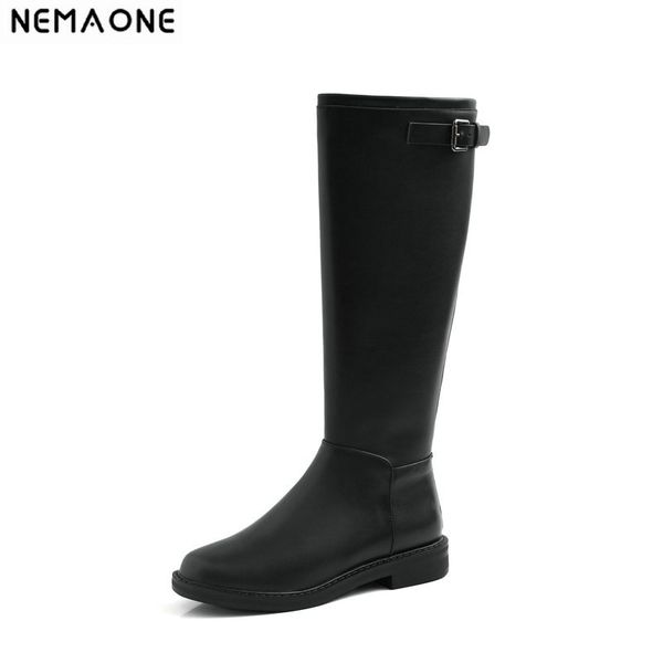 nemaone leather women knee high boots square toe low heels zipper warm motorcycle riding boots winter shoes woman, Black
nemaone leather women knee high boots square toe low heels zipper warm motorcycle riding boots winter shoes woman, Black
