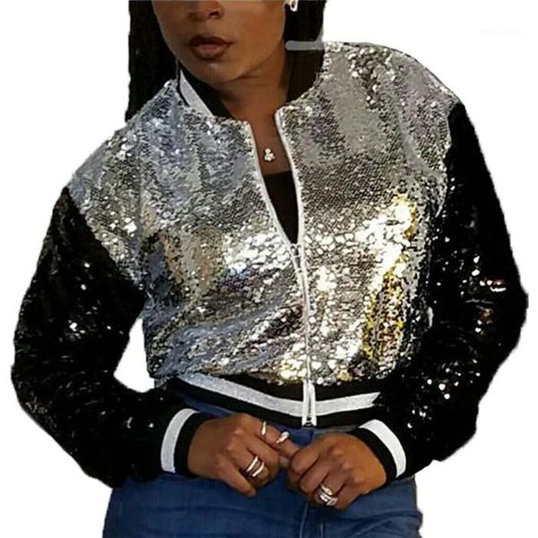 long sleeve sequins with decorative zipper short designer coat womens spring casual coat fashion, Black;brown
long sleeve sequins with decorative zipper short designer coat womens spring casual coat fashion, Black;brown