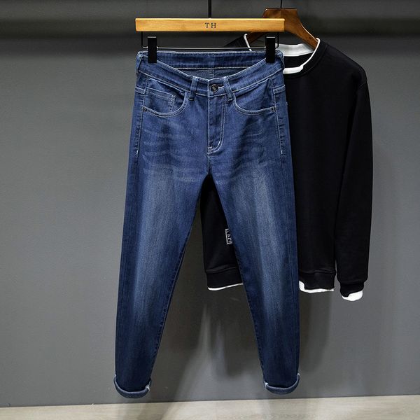 men's jeans 2021 blue slim elastic cotton trousers fashion smart business classic style autumn winter denim pants,8391
men's jeans 2021 blue slim elastic cotton trousers fashion smart business classic style autumn winter denim pants,8391
