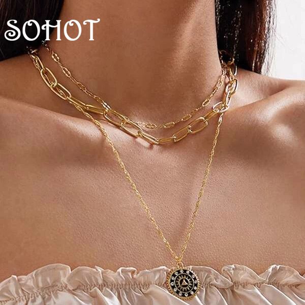 sonew arrived punk multilayet chain chic compass women pendant necklace trendy charming for female summer punk party jewelry, Silver
sonew arrived punk multilayet chain chic compass women pendant necklace trendy charming for female summer punk party jewelry, Silver