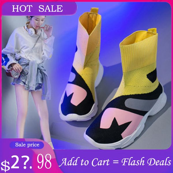 natascha women flats new women sock boots round toe elastic short boots slip on flat with ankle pinkycolor botas, Black
natascha women flats new women sock boots round toe elastic short boots slip on flat with ankle pinkycolor botas, Black