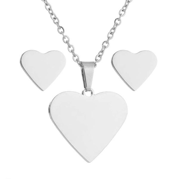 pendant necklaces simple heart set for women couple necklace jewelry on the neck stainless steel gold woman accessories, Silver
pendant necklaces simple heart set for women couple necklace jewelry on the neck stainless steel gold woman accessories, Silver