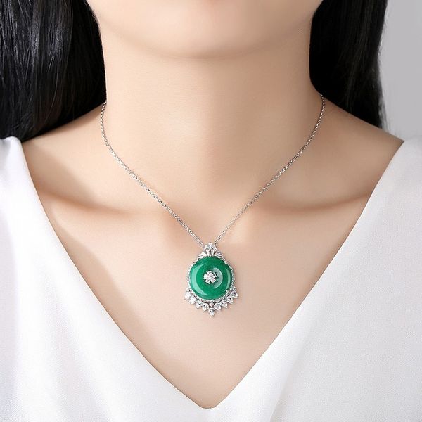 pendant necklaces elegant green stone cubic zirconia for women wedding party jewelry birthday gift, Silver
pendant necklaces elegant green stone cubic zirconia for women wedding party jewelry birthday gift, Silver