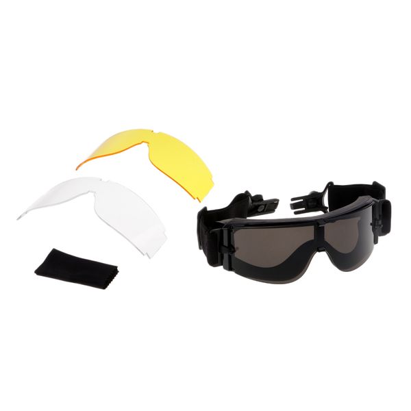 x800 goggles sunglasses hunting shooting for helmet with side rails, Black