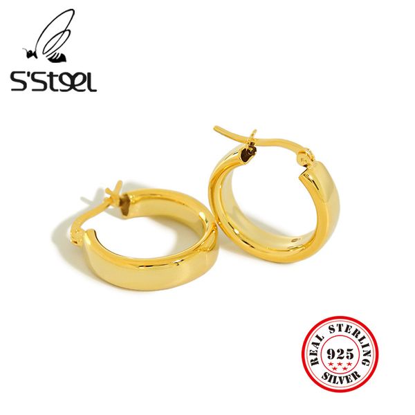 hoop & huggie s'steel earring 925 sterling silver gift for women round minimalist earrings gold earings boucles d oreille femme jewelry, Golden;silver
hoop & huggie s'steel earring 925 sterling silver gift for women round minimalist earrings gold earings boucles d oreille femme jewelry, Golden;silver