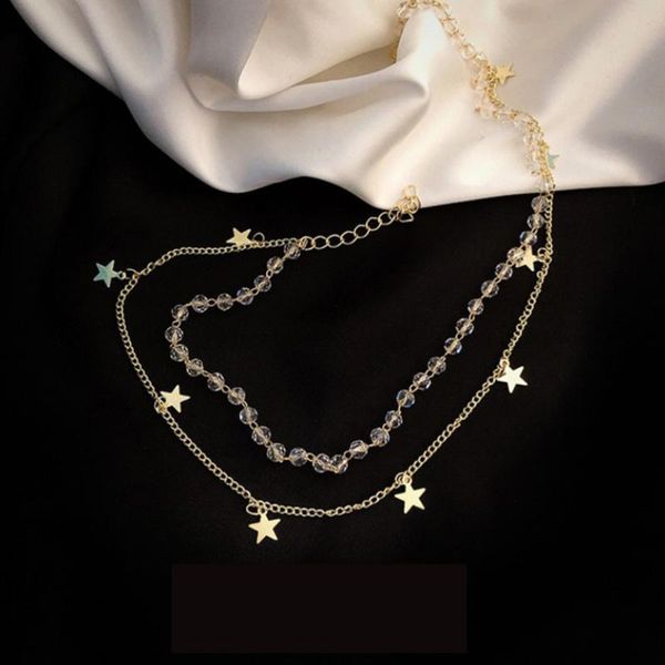 1pc vintage multilayer crystal pendant necklace women gold color star delicate choker jewelry for women golden, Silver
1pc vintage multilayer crystal pendant necklace women gold color star delicate choker jewelry for women golden, Silver