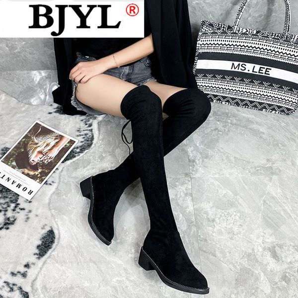 2020 winter women's boots fashion lace-up square-heel pu boots round toe mid-heel over the knee women's zapatos de mujer, Black
2020 winter women's boots fashion lace-up square-heel pu boots round toe mid-heel over the knee women's zapatos de mujer, Black