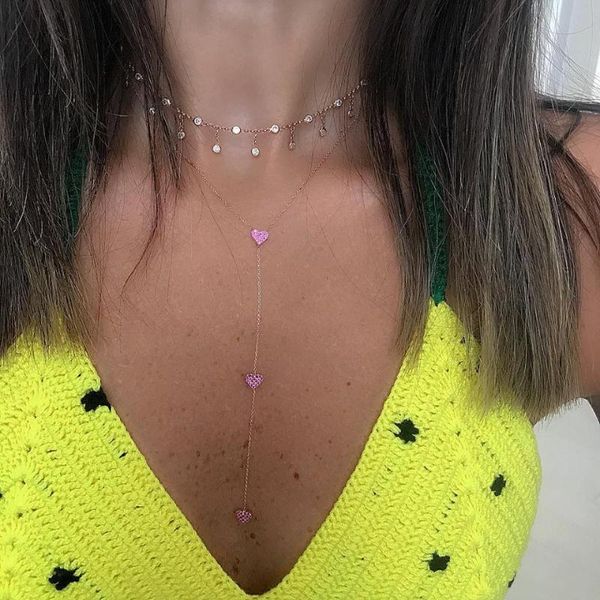 chokers 3 pcs pink red cubic zirconia cz heart charm women long chain rose gold y lariat necklace fashion, Golden;silver
chokers 3 pcs pink red cubic zirconia cz heart charm women long chain rose gold y lariat necklace fashion, Golden;silver