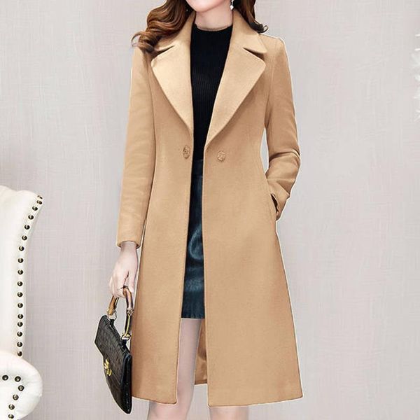 slim windbreaker double breasted jackets women long coats trench wool coat jacket overcoat winter women's outwear blends clothes, Black
slim windbreaker double breasted jackets women long coats trench wool coat jacket overcoat winter women's outwear blends clothes, Black