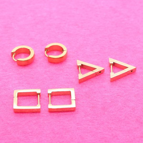 hoop & huggie 3pairs/set never fade 316 stainless steel geometry earrings no allergy classical brief style, Golden;silver
hoop & huggie 3pairs/set never fade 316 stainless steel geometry earrings no allergy classical brief style, Golden;silver