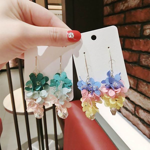 2020 spring summer crystal multi layers flower earrings for women beach holiday party pendientes, Silver
2020 spring summer crystal multi layers flower earrings for women beach holiday party pendientes, Silver