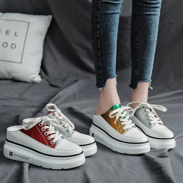 dress shoes brand patchwork mule woman platform wedges slippers cross strap round toe pump slip on heighten size 35-40 sandalias mujer, Black
dress shoes brand patchwork mule woman platform wedges slippers cross strap round toe pump slip on heighten size 35-40 sandalias mujer, Black